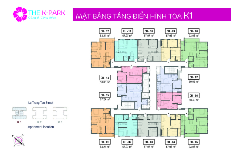 Thiết kế mặt bằng tòa K1 chung cư The K Park