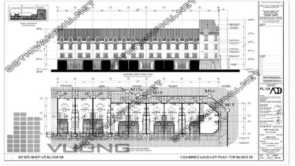 Sơ đồ ghép khối Block 09 liền kề La Casta Văn Phú - liền kề Văn Phú HiBrand - khu đô thị Văn Phú