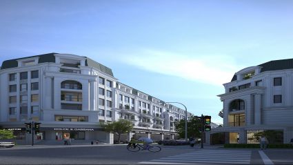 Thiết kế căn góc 4 tầng liền kề V5 V6 Văn Phú "Nhà phố thương mại The Victoria Văn Phú" diện tích 123 m2